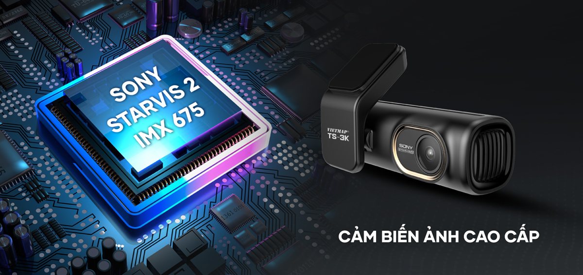 Camera hành trình Vietmap TS-3K - Sony STARVIS 2, ghi 3K