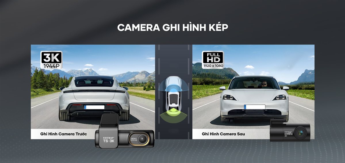 Camera hành trình Vietmap TS-3K - Sony STARVIS 2, ghi 3K