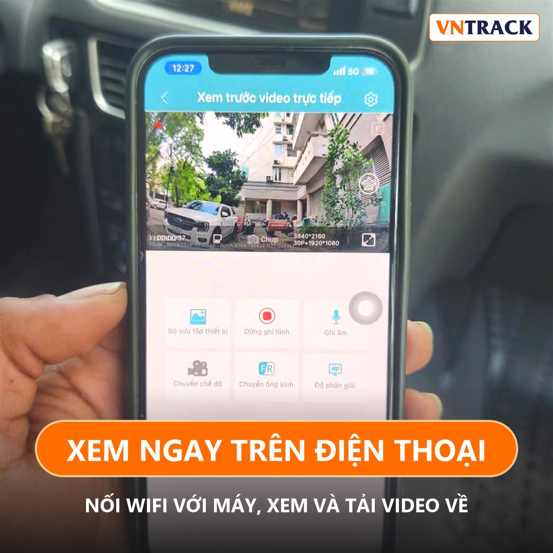 Xem video camera Vietmap TS-5K trên điện thoại qua ứng dụng VIETMAP REC