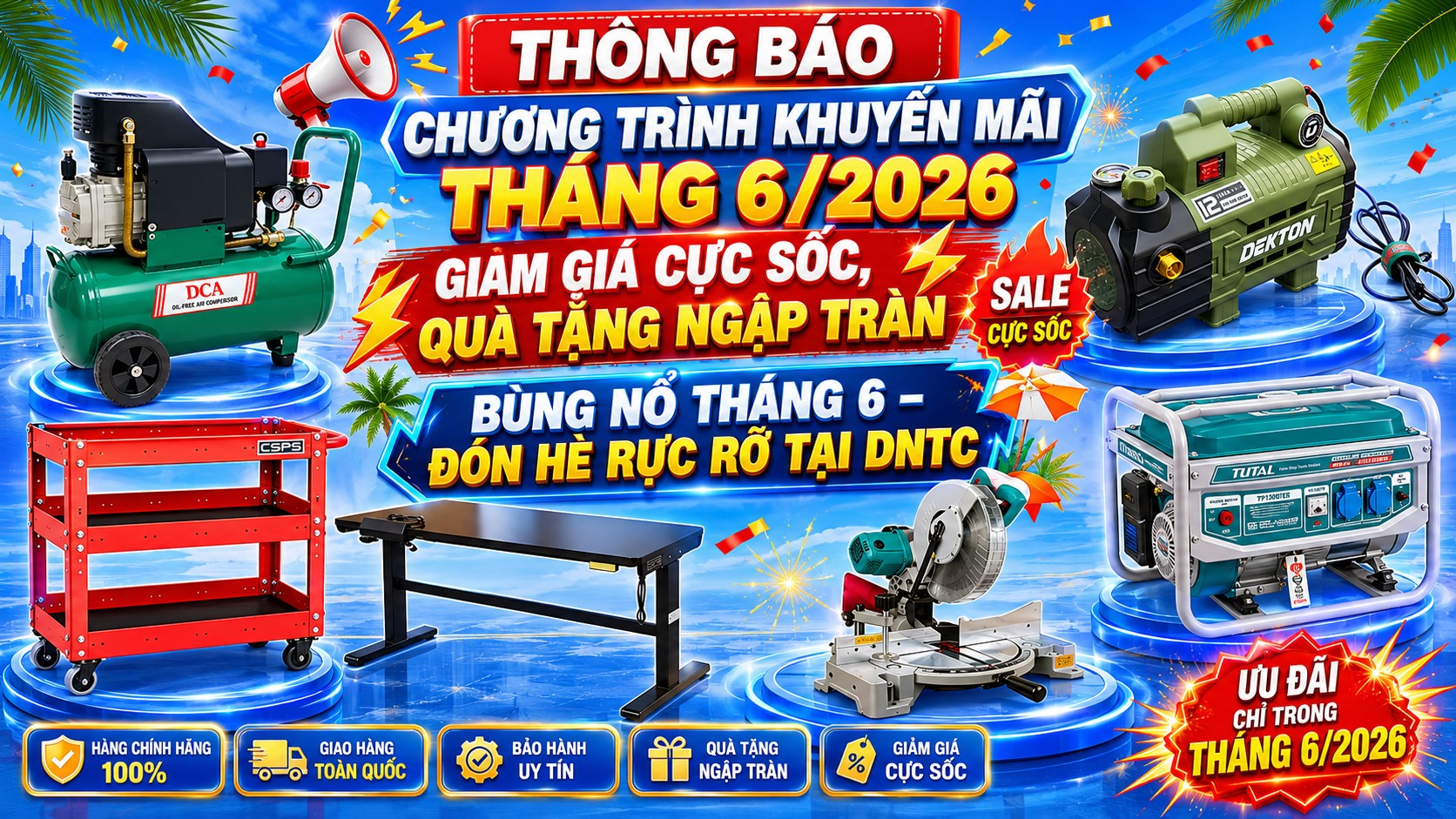 🎉 BÙNG NỔ THÁNG 6 – ĐÓN HÈ RỰC RỠ TẠI DNTC THÔNG BÁO CHƯƠNG TRÌNH KHUYẾN MÃI THÁNG 6/2026 – GIẢM GIÁ CỰC SỐC, QUÀ TẶNG NGẬP TRÀN