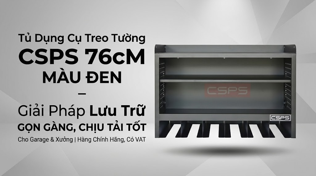 Tủ Dụng Cụ Treo Tường CSPS 76cm Màu Đen – Giải Pháp Lưu Trữ Gọn Gàng, Chịu Tải Tốt Cho Garage & Xưởng | Hàng Chính Hãng, Có VAT