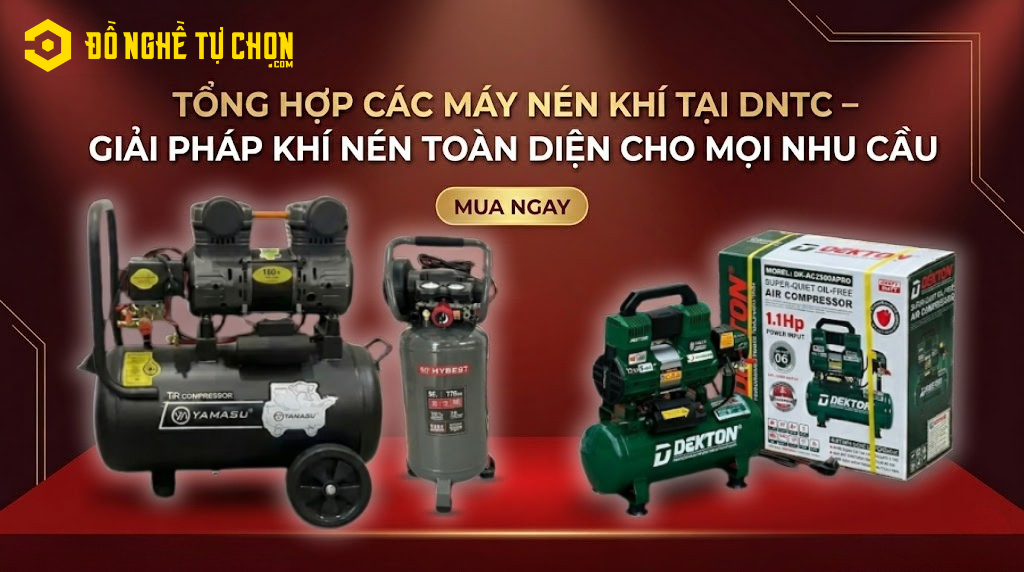 TỔNG HỢP CÁC MÁY NÉN KHÍ TẠI DNTC – GIẢI PHÁP KHÍ NÉN TOÀN DIỆN CHO MỌI NHU CẦU