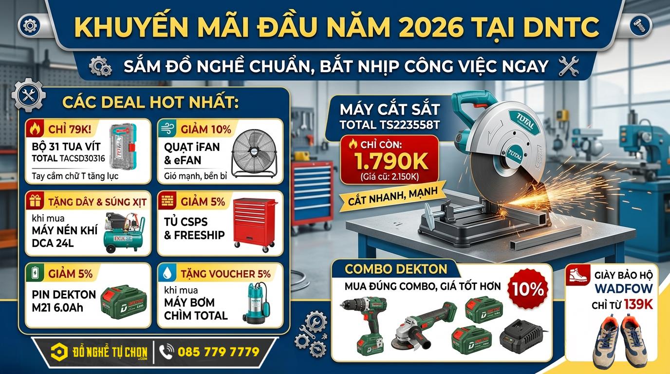 🚀 TỔNG HỢP KHUYẾN MÃI THÁNG 3 2026 TẠI DNTC – SẮM ĐỒ NGHỀ CHUẨN, BẮT NHỊP CÔNG VIỆC NGAY