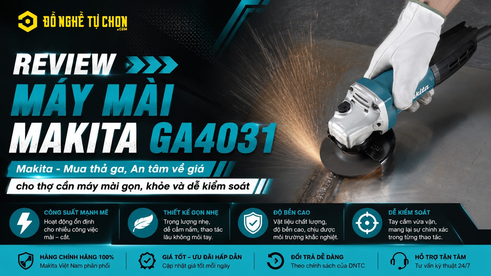 Review Máy Mài Makita GA4031: Makita - Mua thả ga, An tâm về giá cho thợ cần máy mài gọn, khỏe và dễ kiểm soát