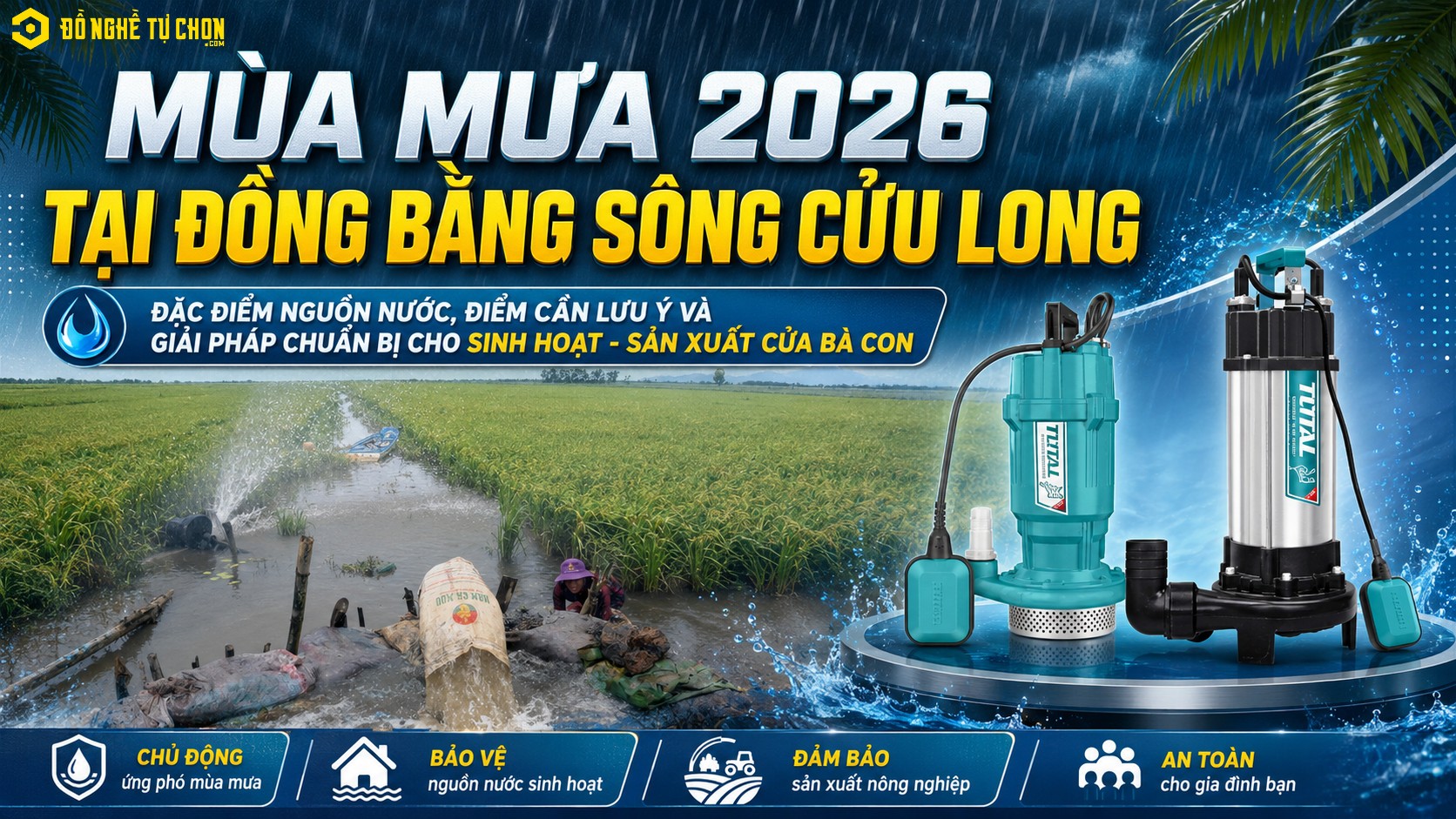 MÙA MƯA 2026 TẠI ĐỒNG BẰNG SÔNG CỬU LONG:  ĐẶC ĐIỂM NGUỒN NƯỚC, ĐIỂM CẦN LƯU Ý VÀ GIẢI PHÁP CHUẨN BỊ CHO SINH HOẠT - SẢN XUẤT CỦA BÀ CON