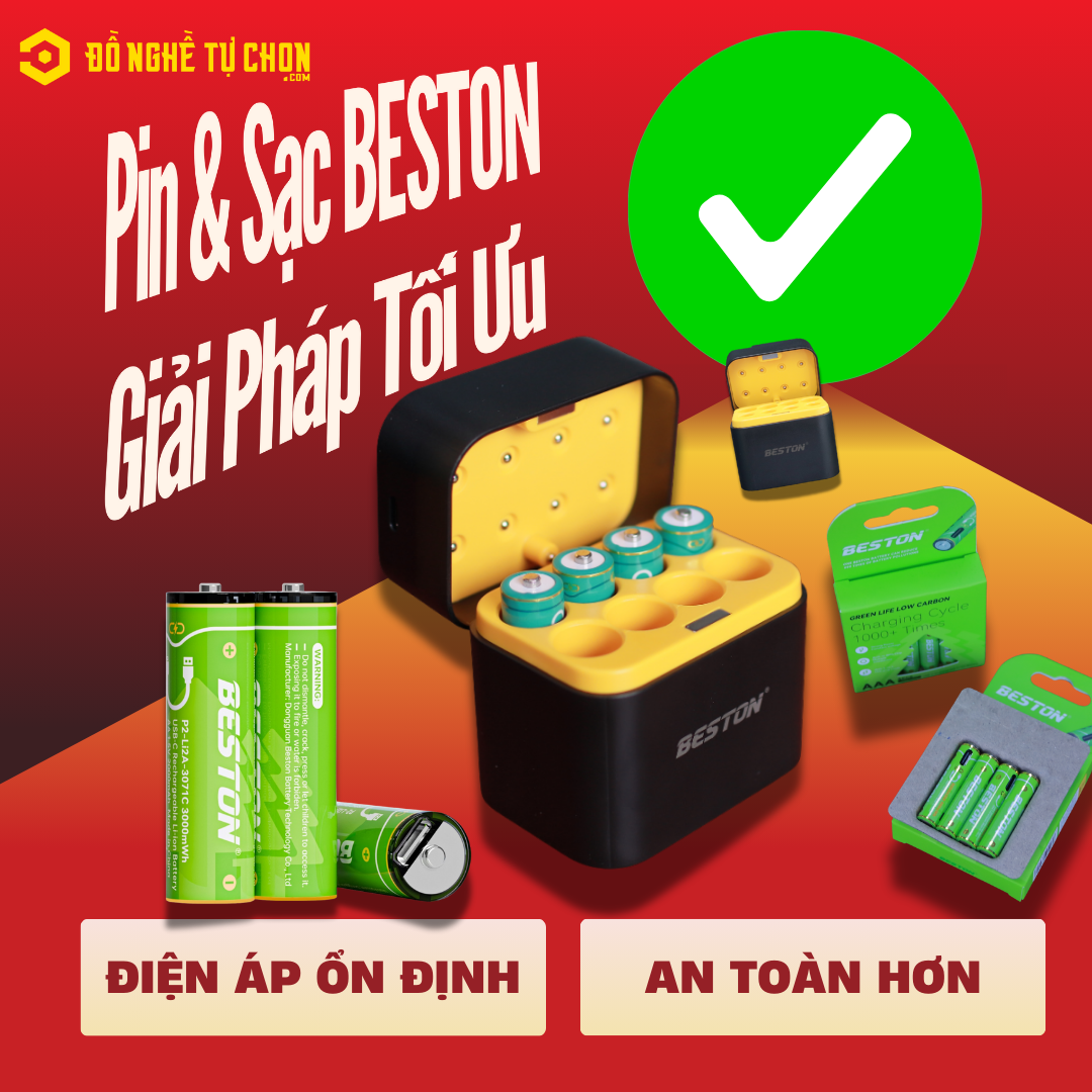 Pin & Sạc BESTON – Giải Pháp Nguồn Điện Ổn Định Cho Thiết Bị Gia Đình & Kinh Doanh Tại DNTC