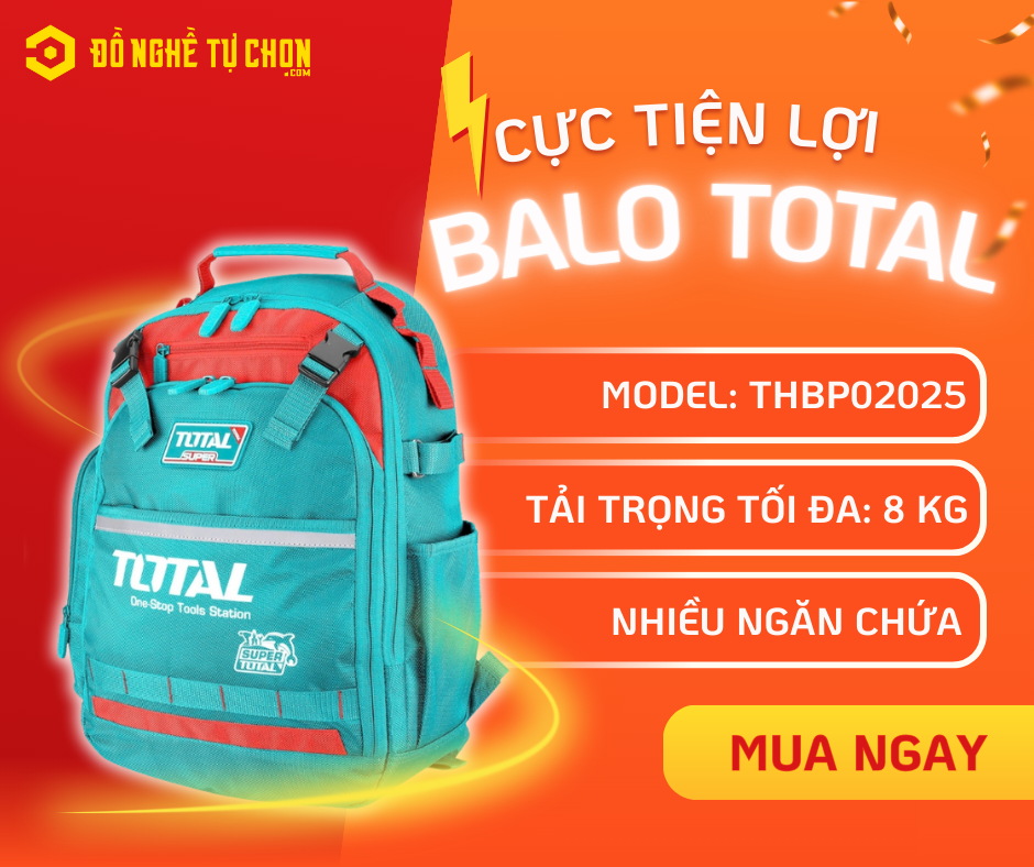 DNTC Giới Thiệu Ba Lô Đựng Công Cụ TOTAL THBP02025 – Gọn Gàng Hơn, Làm Việc Nhẹ Nhàng Hơn Tại