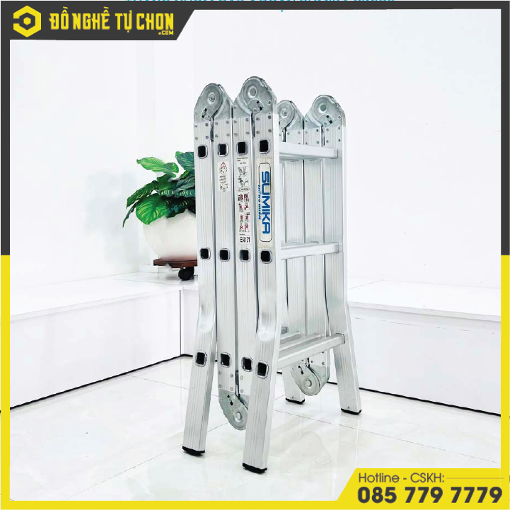 Thang Nhôm Gấp Đa Năng 4 Đoạn - 12 Bậc Sumika SK603