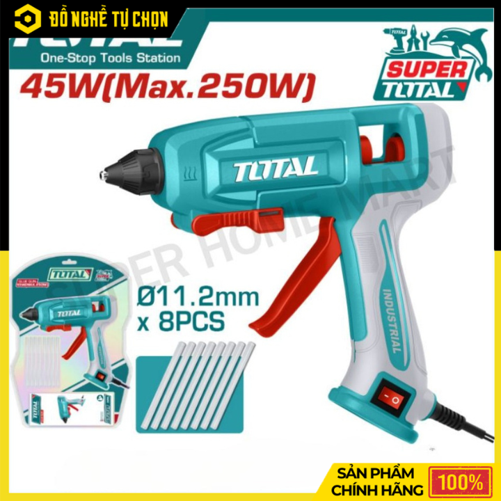Máy Bắn Keo Total TT401116 – 45W – Kèm 8 Que Keo – Hàng Chính Hãng Có VAT