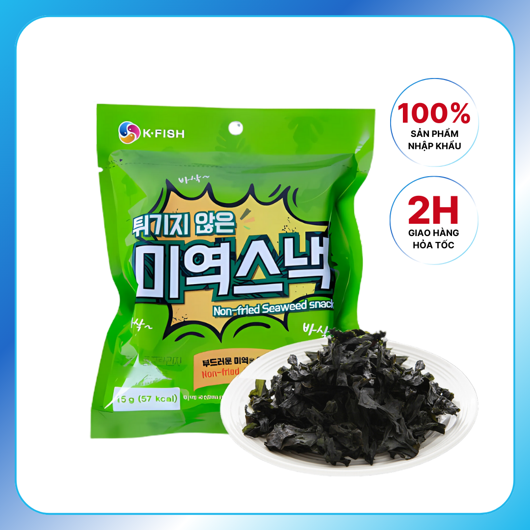 Mua 1 tặng 1 - Snack Rong Biển Nướng Tách Dầu Ăn Kiêng Giòn Thơm Seokha Hàn Quốc 15gram