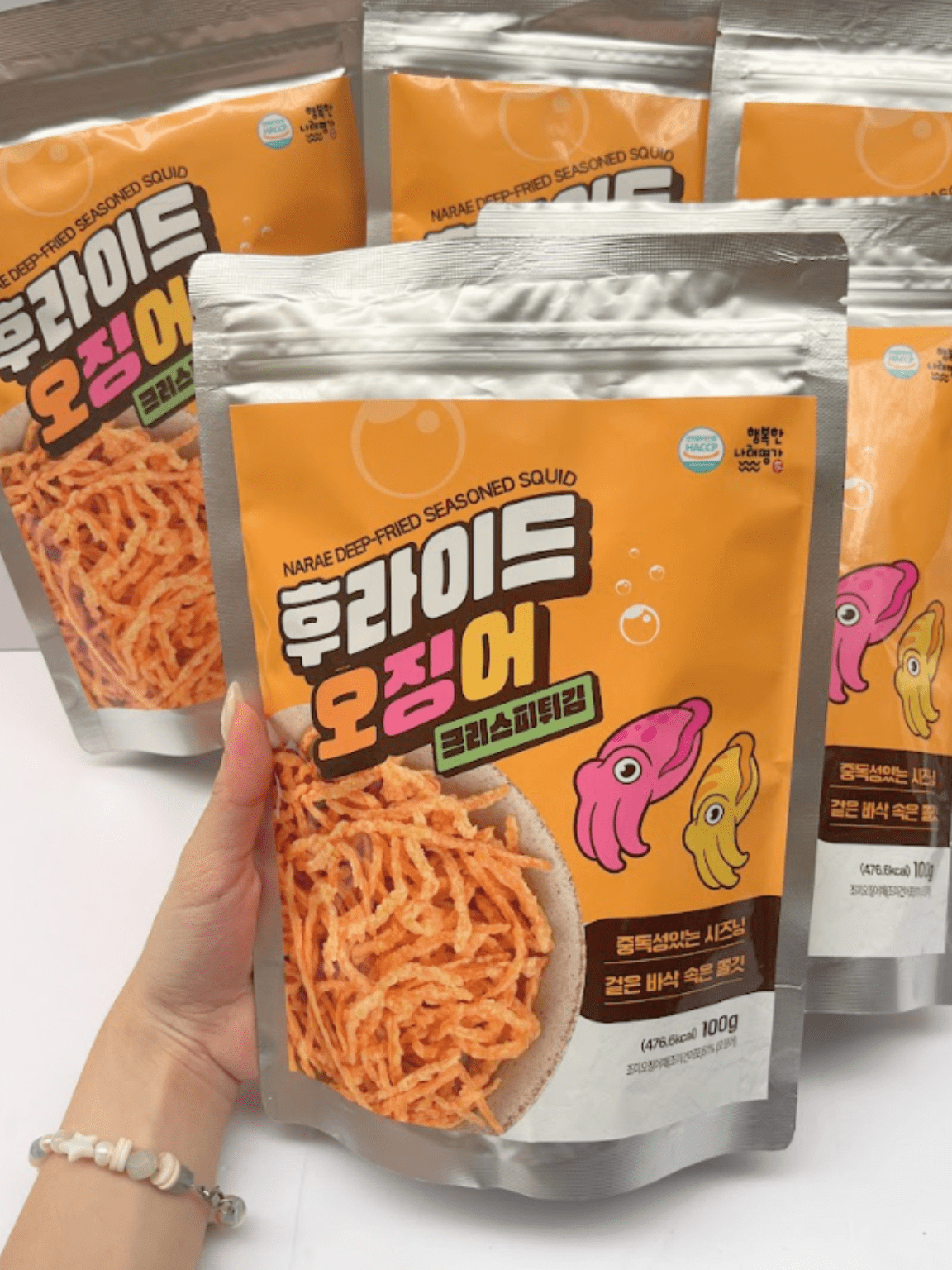 Combo 2 Gói Snack Mực Tẩm Vị Chiên Giòn Hàn Quốc 100gram/ Gói