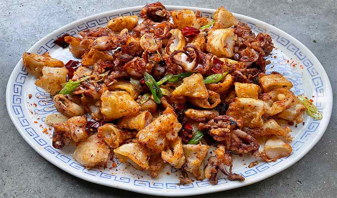 món Mực rang muối ớt