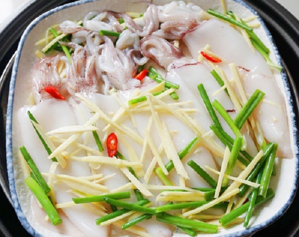 cách hấp mực trứng