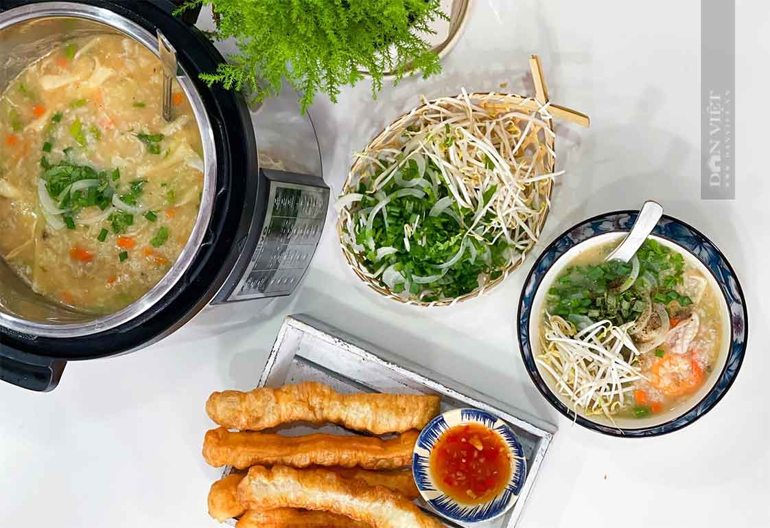 khẩu phần món cháo hải sản và topping