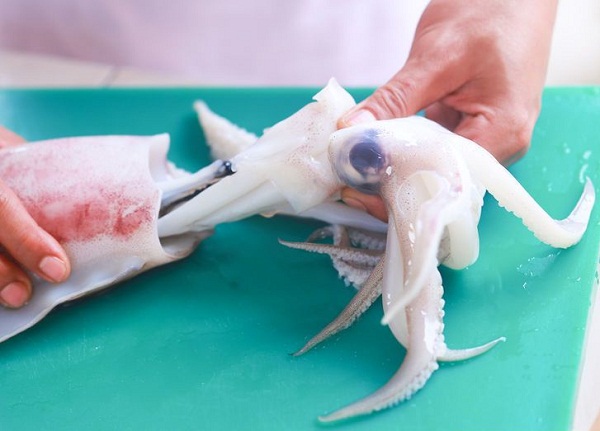 cách sơ chế mực ống tươi