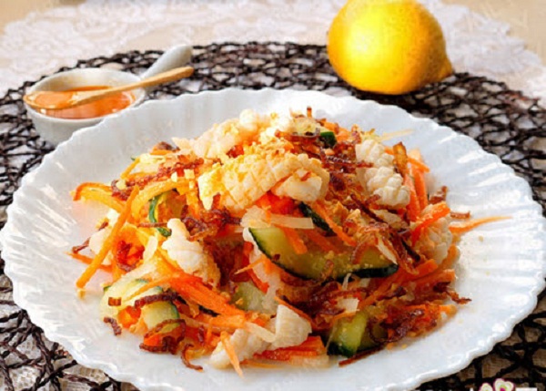 gỏi mực 1 nắng