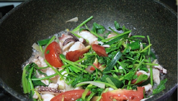 món ngon bạch tuộc xào