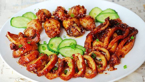 mực chiên nước mắm