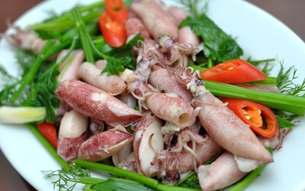 mực hấp sả