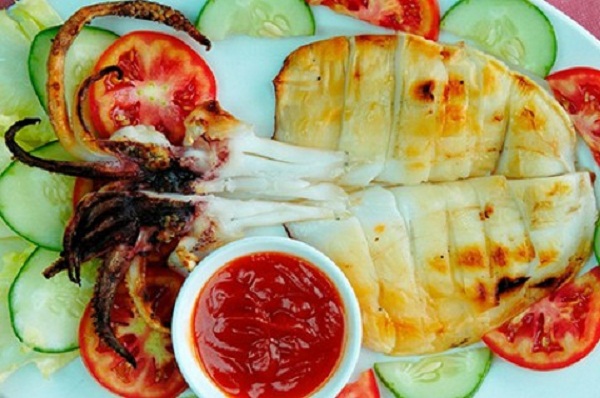 mực lá 1 nắng nướng