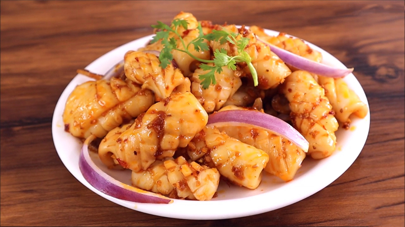 mực nang xào sả ớt