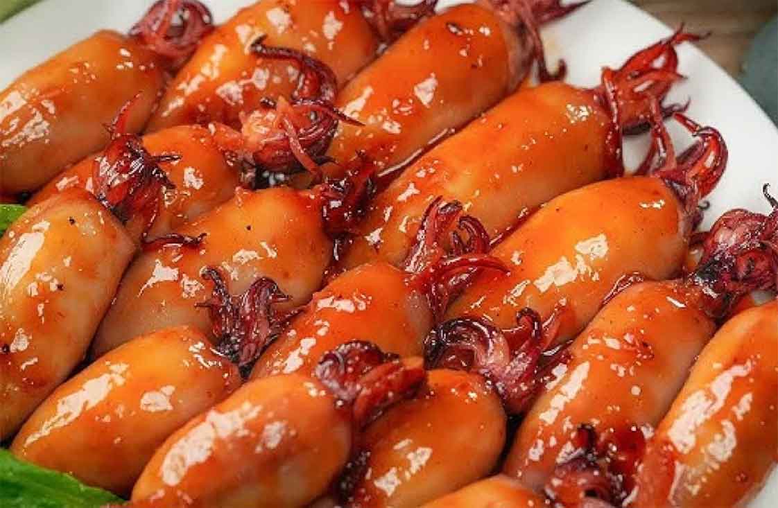 mực nang nút rim me cay ngọt, có thể dùng mực nang nút đông lạnh làm nguyên liệu