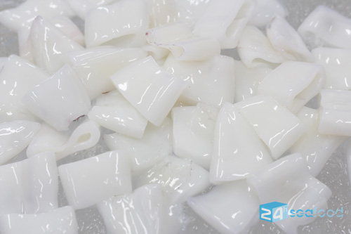 Mực ống cắt khoanh được sản xuất tại 24h Seafood