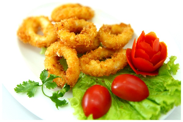 mực ống chiên giòn