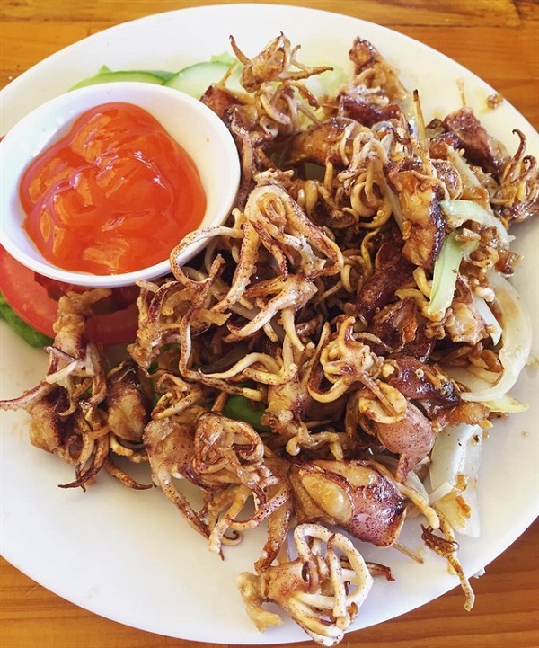 mực sữa chiên