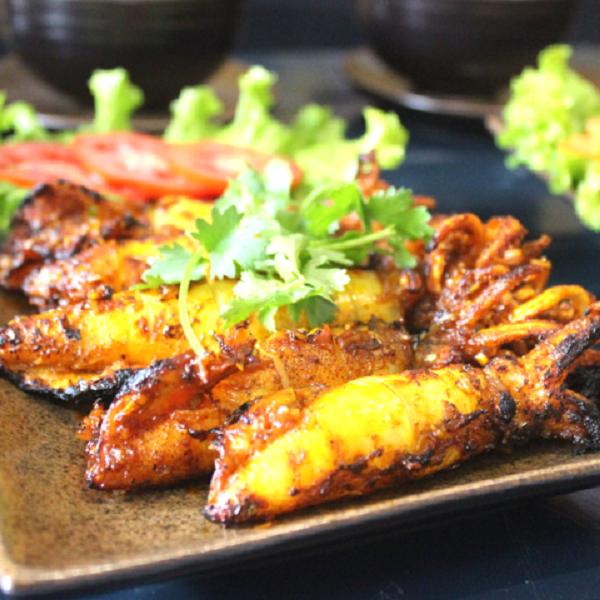 mực trứng nướng