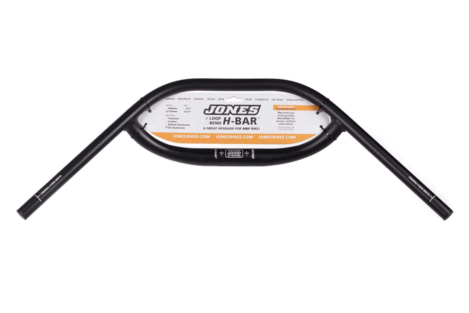 Ghi Đông Xe Đạp Jones H-Bar® SG 2.5 Loop Aluminum | 31.8 x 710mm