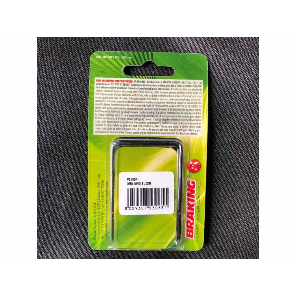 Má Phanh Braking Italy Organic P21 Pads | Incas/ Avid Elixir/ Sram Level T/ Level TL/ Sram Road