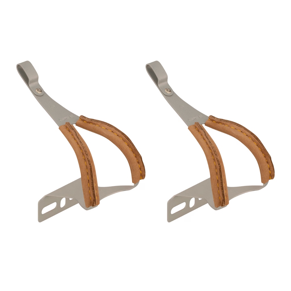 Rọ MKS Toe Clip with Leather | Alloy | Brown