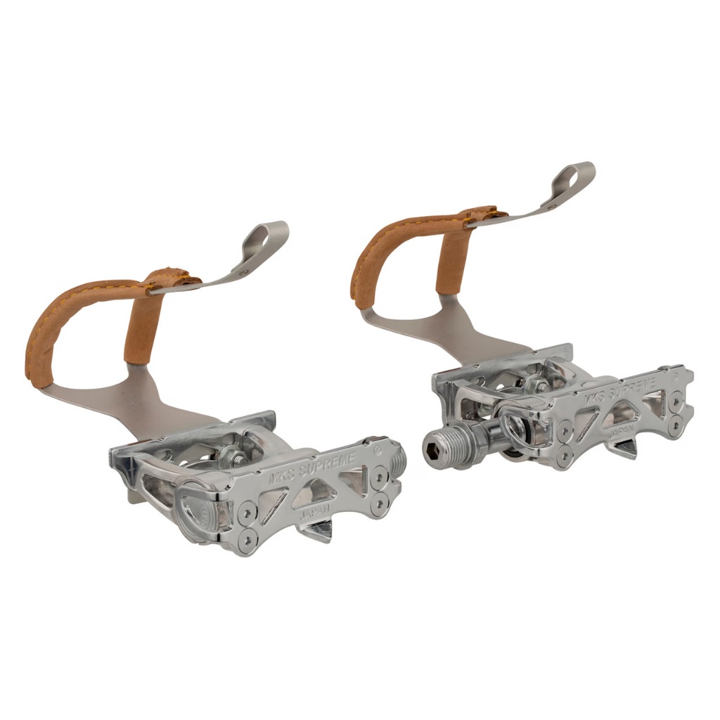 Rọ MKS Toe Clip with Leather | Alloy | Brown