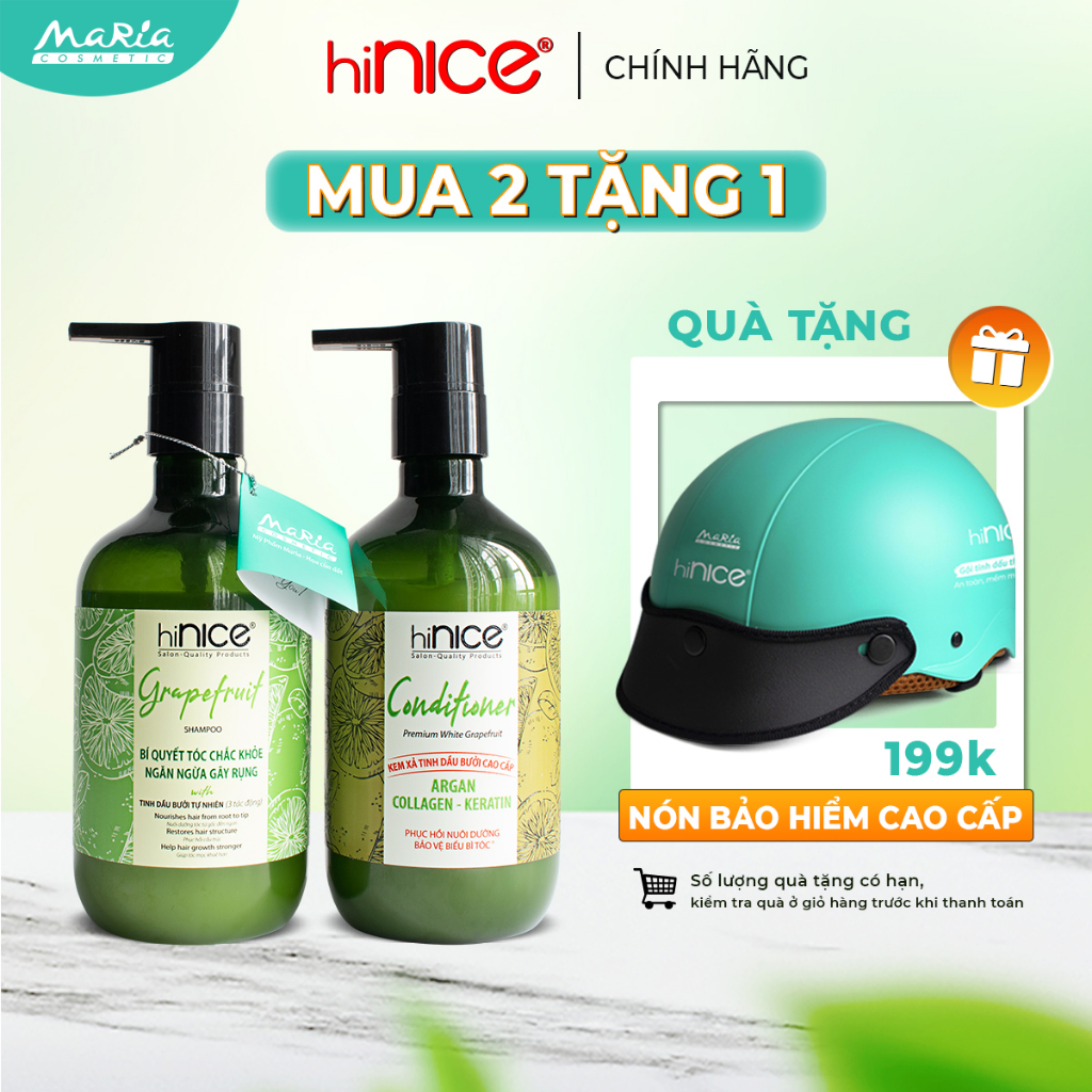 Bộ đôi gội xả hiNice tinh dầu Bưởi thiên nhiên (422g+266ml)x20 bộ