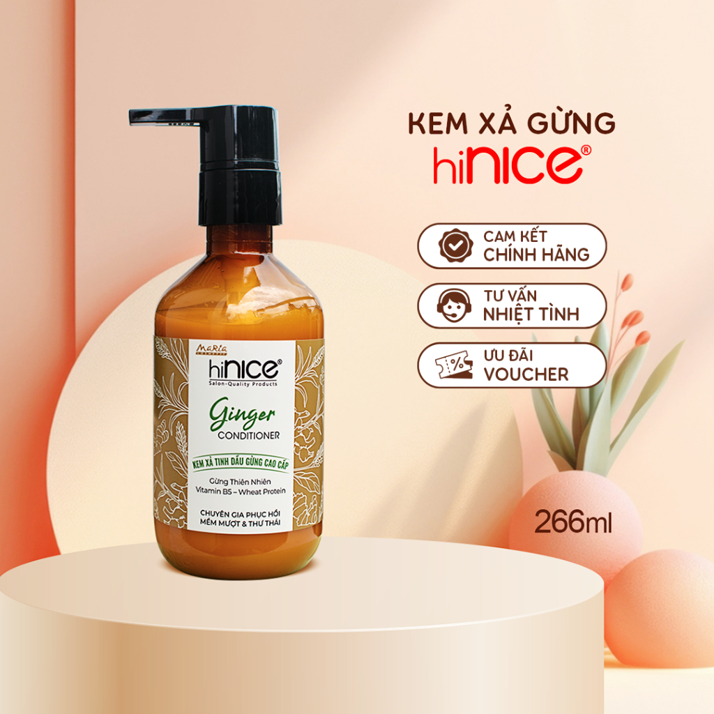 Kem Xả Tóc hiNICE Tinh Dầu Gừng Phục Hồi Khô Xơ Chẻ Ngọn Nuôi Dưỡng Tóc Chắc Khỏe Chai 266ML[Tặng lược]
