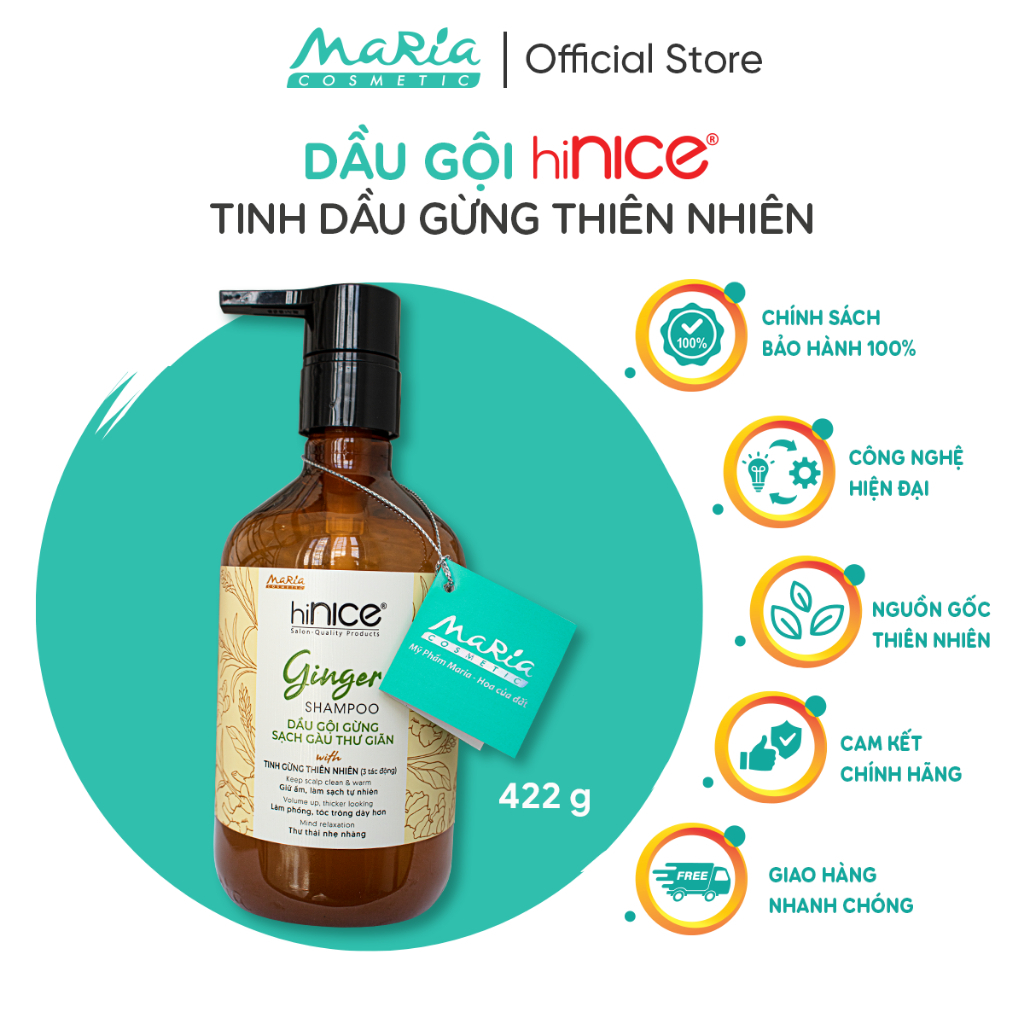 Dầu gội hiNice tinh dầu Gừng thiên nhiên 422gx35 chai