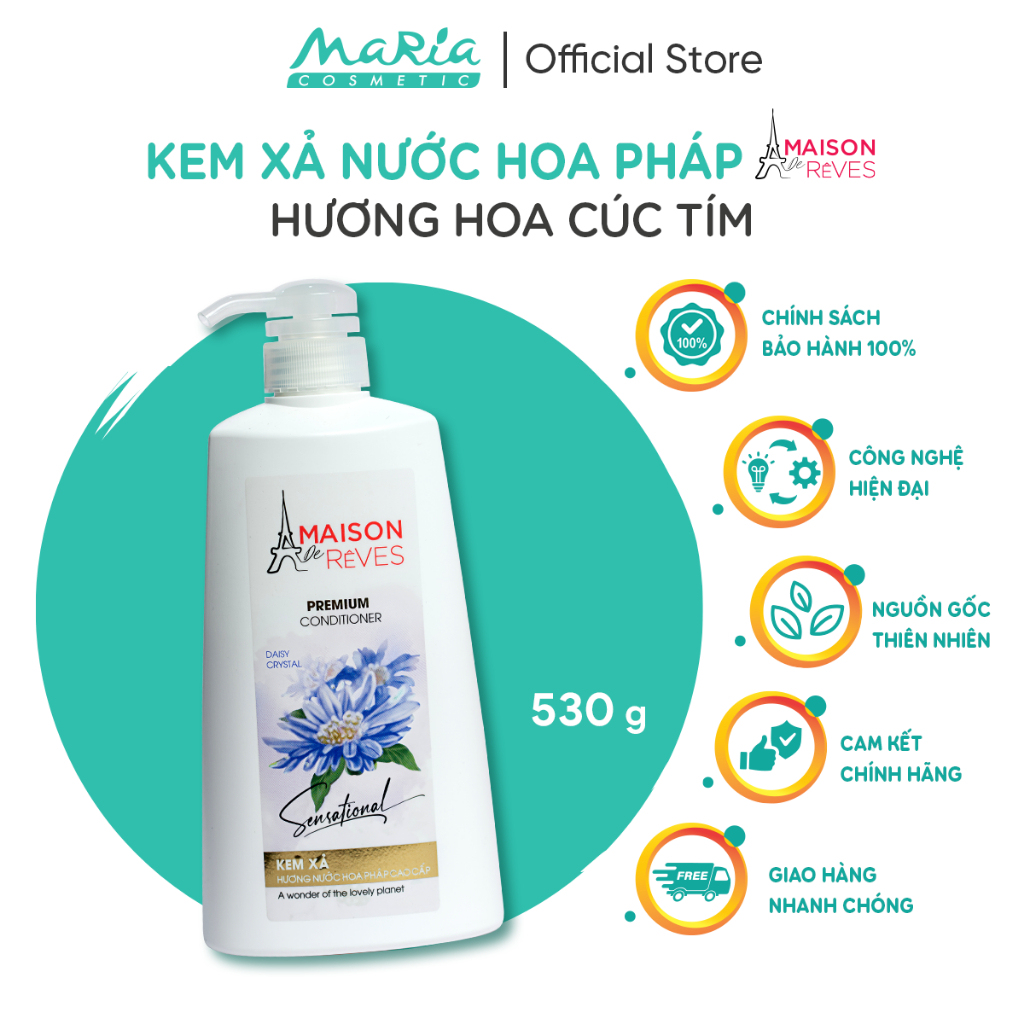 Kem xả Maison De Rêves hoa Cúc tím ( DAISY CRYSTAL ) 530gx20 chai