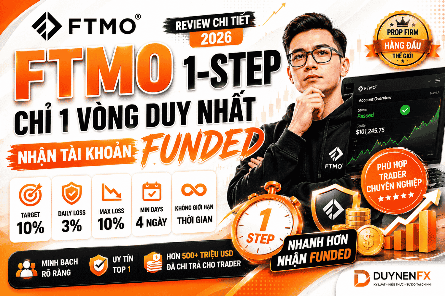 Review Chi Tiết Về Chương Trình Cấp Vốn 1 Bước Của FTMO 2026
