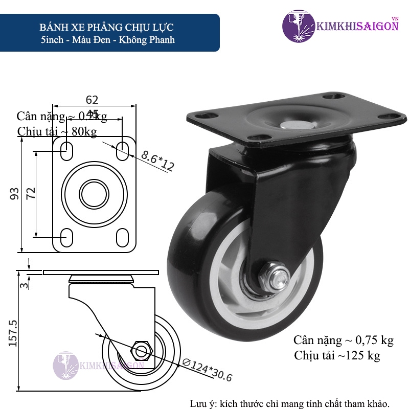 Bánh Xe Đẩy Hàng, Bánh Xe Xoay 360 Độ, Bánh Xe Chịu Tải Vừa Và Lớn BX-03