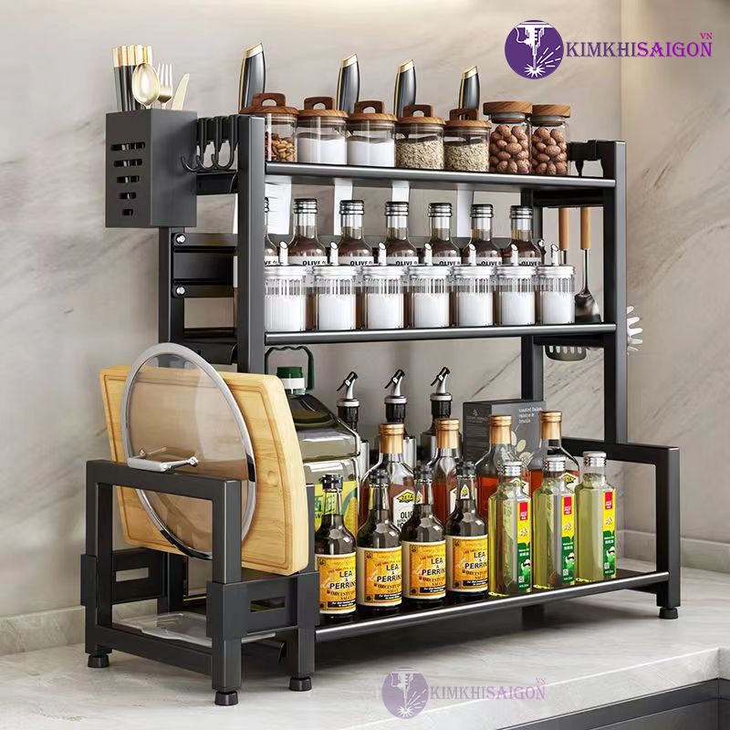 Kệ Để Gia Vị Nhà Bếp Đa Năng, Kệ Đựng Gia Vị Nấu Ăn Nhiều Tầng, Kệ Bếp Tiện Lợi PB-04