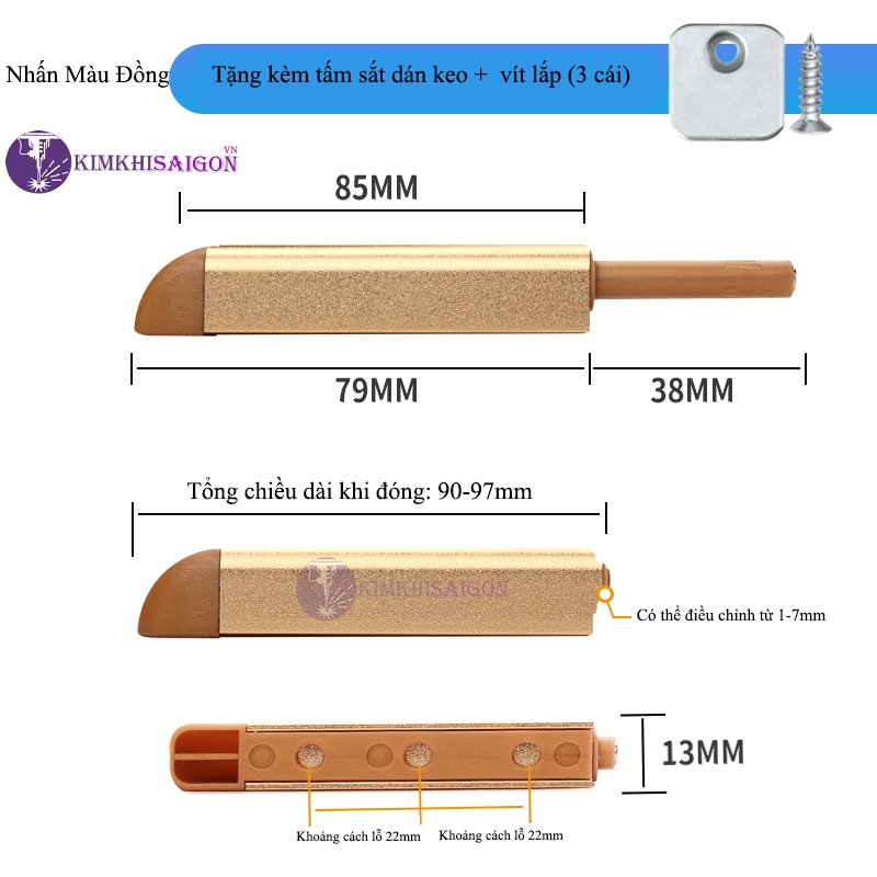 Chốt Nhấn Nhả Tủ Thông Minh, Dụng Cụ Nhấn Đóng-Mở Tủ Ngăn Kéo Không Tay Nắm KHOA-14