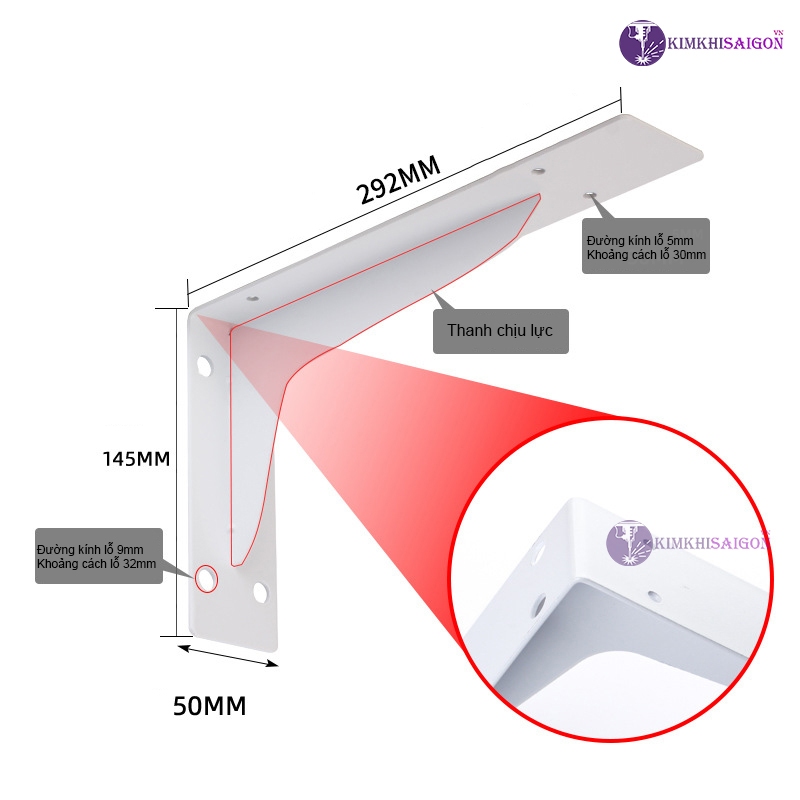 Giá Đỡ Kệ Gắn Tường Chịu Tải Lớn PGT-02