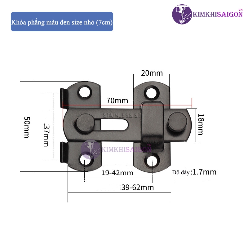 Chốt Khóa Cửa Bằng Thép Không Gỉ KHOA-03