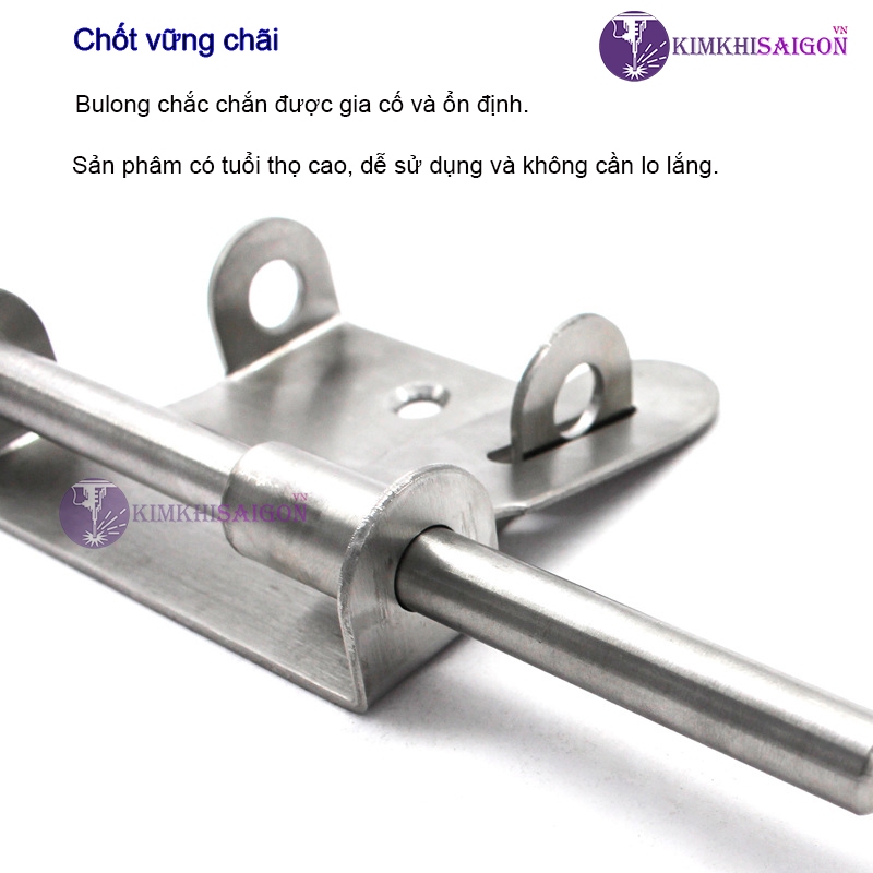 Chốt Khóa Cửa Bằng Inox 304, Then Cài Cửa Bằng Thép Không Gỉ Loại Lớn 4inch và 6inch Khoa-06