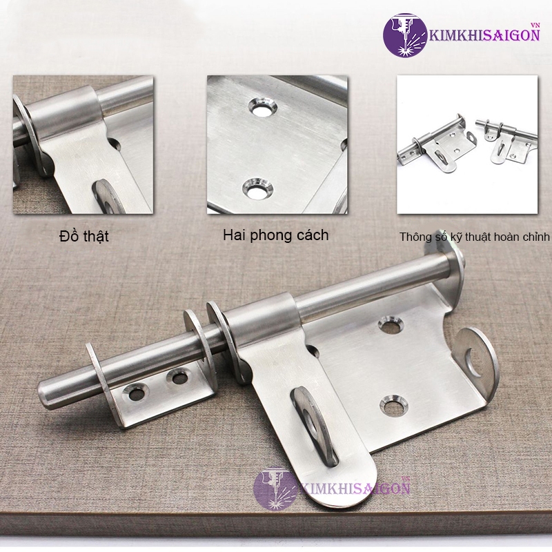 Chốt Khóa Cửa Bằng Inox 304, Then Cài Cửa Bằng Thép Không Gỉ Loại Lớn 4inch và 6inch Khoa-06
