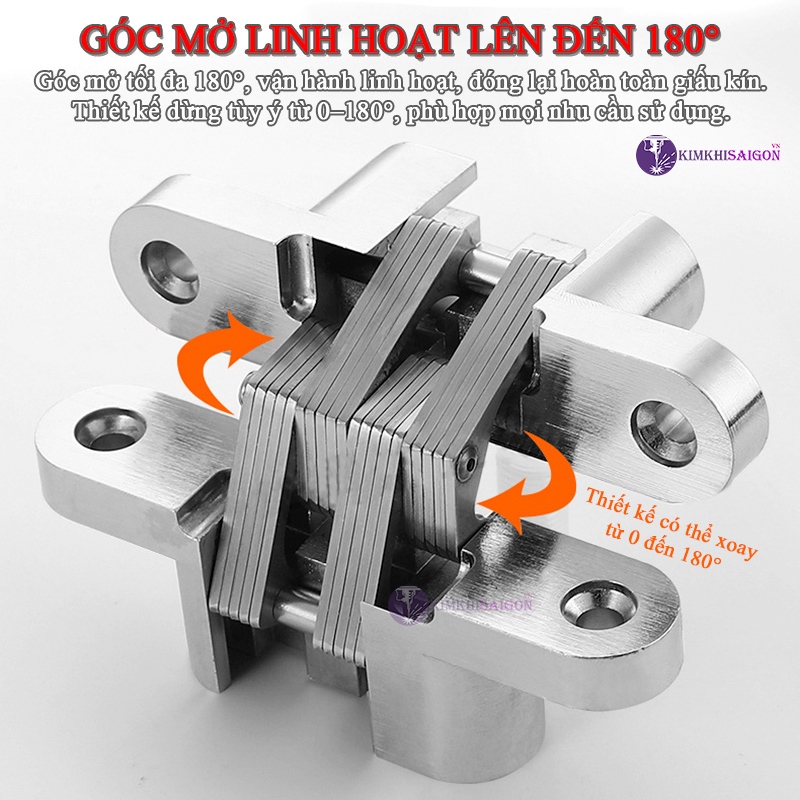 Bản Lề Chữ Thập Inox, Bản Lề Âm Tủ Gắn Cánh Cửa Tủ Nội Thất BL-04