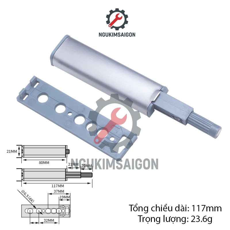 Dụng Cụ Nhấn Mở Hít Cánh Tủ Nam Châm Inox, Chốt Nút Hít Nam Châm Nhấn Nhả Mở Cửa Tủ, Chốt Nhấn Mở Cánh Tủ KHOA-11