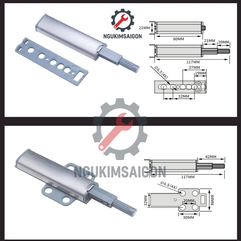 Dụng Cụ Nhấn Mở Hít Cánh Tủ Nam Châm Inox, Chốt Nút Hít Nam Châm Nhấn Nhả Mở Cửa Tủ, Chốt Nhấn Mở Cánh Tủ KHOA-11