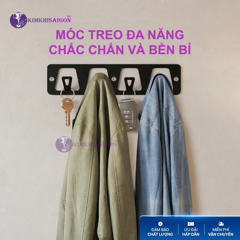 (Tặng Kèm Vít) Móc Treo Đồ, Móc Treo Tường, Móc Treo Quần Áo Chịu Lực, Móc Treo Đa Năng Gắn Tường Kim Khi Sài Gòn MT-15.